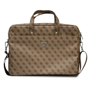 Guess Saffiano 4G Triangle Logo bag for a 16'' laptop - browneng