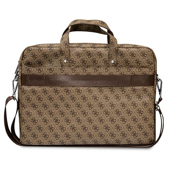 Guess Saffiano 4G Triangle Logo bag for a 16'' laptop - browneng