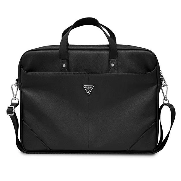 Guess Saffiano Triangle Logo bag for a 16'' laptop - blackeng