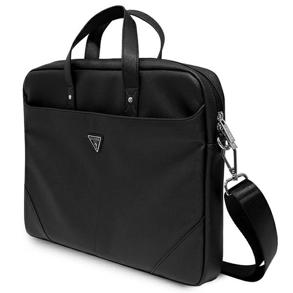 Guess Saffiano Triangle Logo bag for a 16'' laptop - blackeng