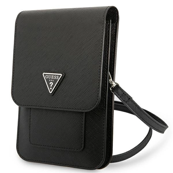 Guess Handbag GUWBSATMBK black / black Saffiano Triangleeng