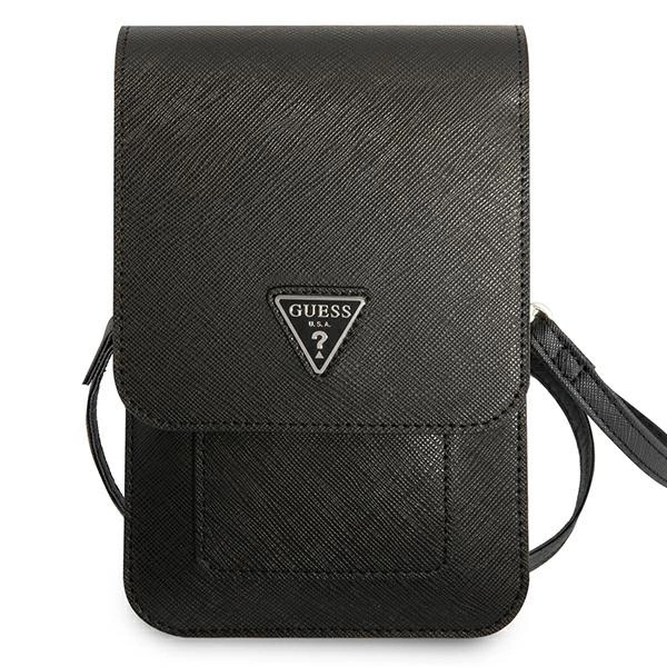 Guess Handbag GUWBSATMBK black / black Saffiano Triangleeng