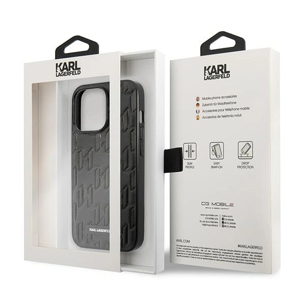 Karl Lagerfeld KLHCP13LMNMP1K iPhone 13 Pro / 13 6.1 "hardcase black / black Monogram Plaqueeng