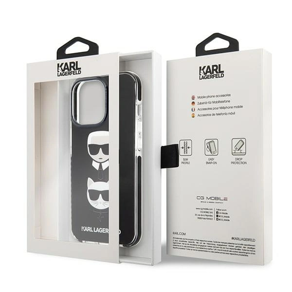 Karl Lagerfeld KLHCP13LTPE2TK iPhone 13 Pro / 13 6,1" hardcase czarny/black Karl&Choupette Headeng