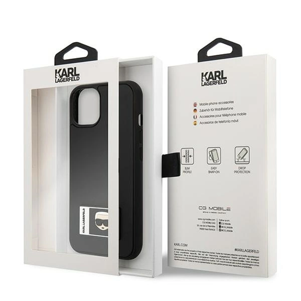 Karl Lagerfeld KLHCP13S3DKPK iPhone 13 mini 5,4 "black / black hardcase Ikonik Patcheng