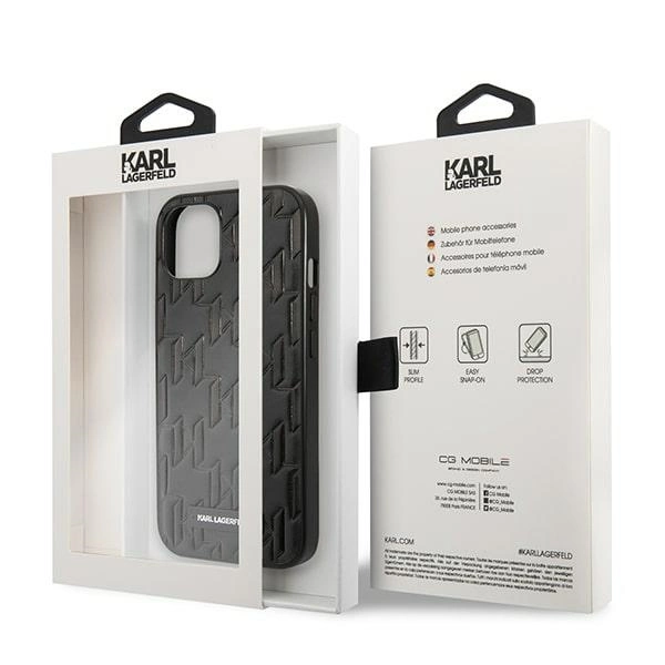 Karl Lagerfeld KLHCP13SMNMP1K iPhone 13 mini 5,4 "hardcase black / black Monogram Plaqueeng