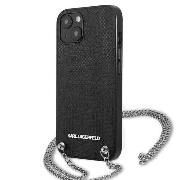 Karl Lagerfeld KLHCP13SPMK iPhone 13 mini 5,4 "hardcase black / black Leather Textured and Chaineng