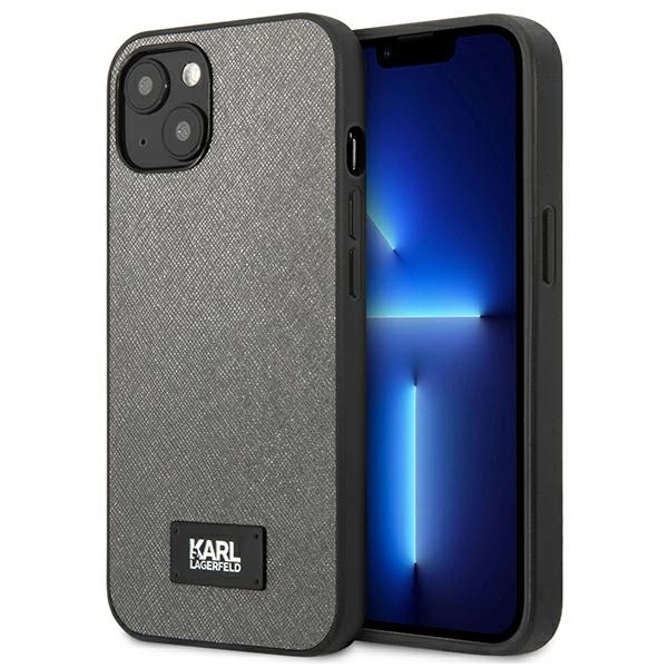 Karl Lagerfeld KLHCP13SSFMP2DG iPhone 13 mini 5,4 "hardcase silver / silver Saffiano Plaqueeng
