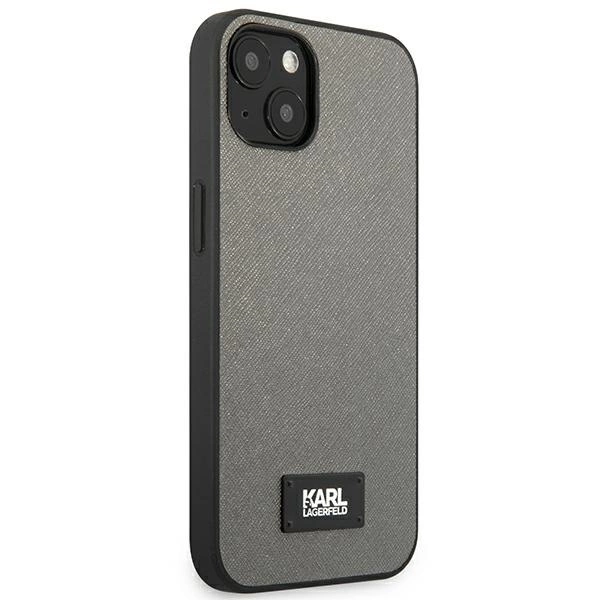 Karl Lagerfeld KLHCP13SSFMP2DG iPhone 13 mini 5,4 "hardcase silver / silver Saffiano Plaqueeng