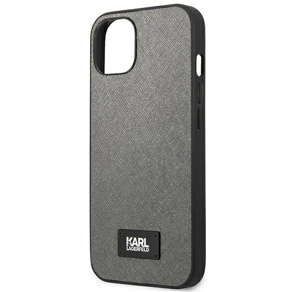 Karl Lagerfeld KLHCP13SSFMP2DG iPhone 13 mini 5,4 "hardcase silver / silver Saffiano Plaqueeng