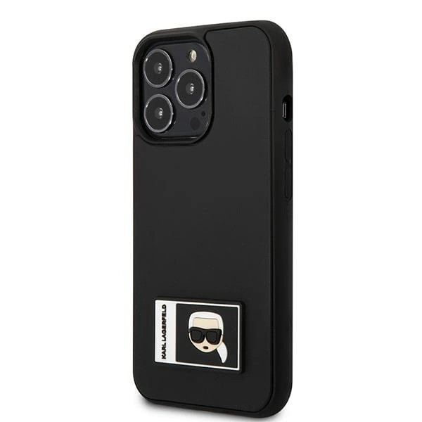 122785_2 Karl Lagerfeld KLHCP13X3DKPK iPhone 13 Pro Max 6,7" czarny/black hardcase Ikonik Patcheng