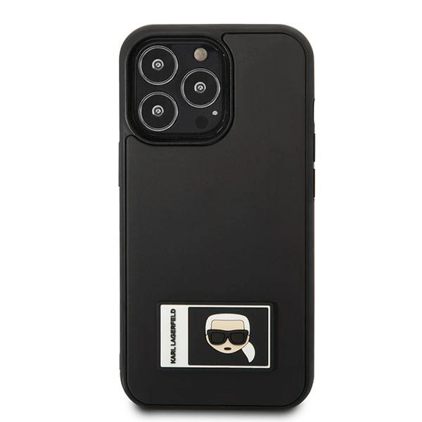 122785_3 Karl Lagerfeld KLHCP13X3DKPK iPhone 13 Pro Max 6,7" czarny/black hardcase Ikonik Patcheng