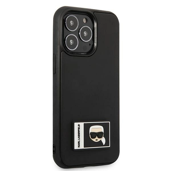 122785_4 Karl Lagerfeld KLHCP13X3DKPK iPhone 13 Pro Max 6,7" czarny/black hardcase Ikonik Patcheng