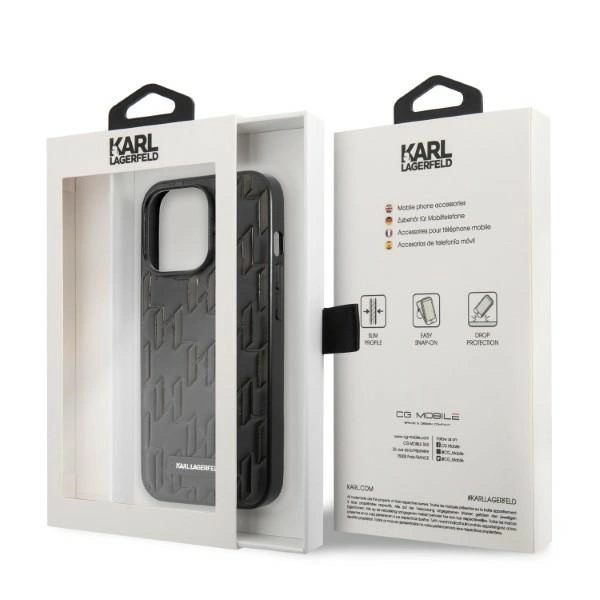 122794_8 Karl Lagerfeld KLHCP13XMNMP1K iPhone 13 Pro Max 6,7" hardcase czarny/black Monogram Plaqueeng