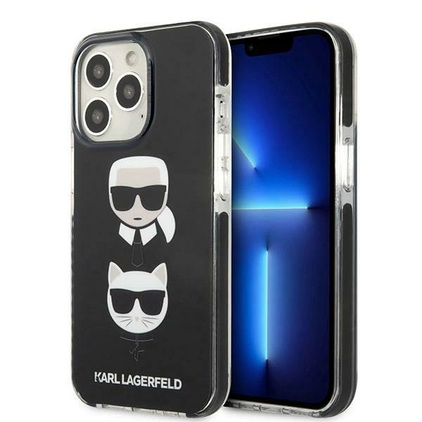 122806_1 Karl Lagerfeld KLHCP13XTPE2TK iPhone 13 Pro Max 6,7" hardcase czarny/black Karl&Choupette Headeng