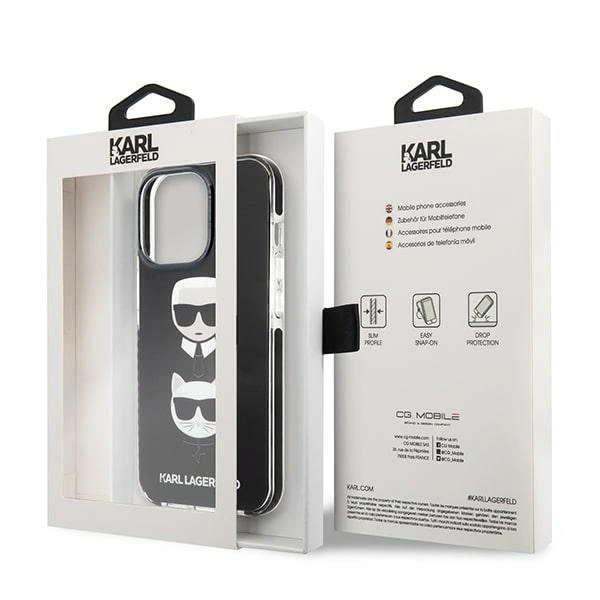 122806_8 Karl Lagerfeld KLHCP13XTPE2TK iPhone 13 Pro Max 6,7" hardcase czarny/black Karl&Choupette Headeng