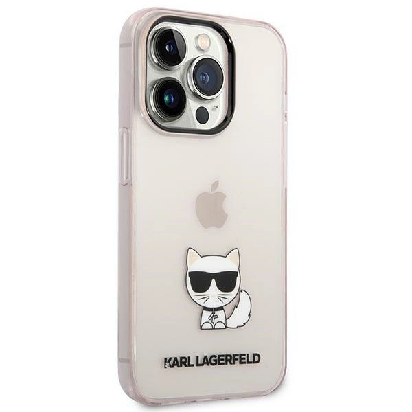 Karl Lagerfeld KLHCP14LCTTRI iPhone 14 Pro 6.1 "hardcase pink / pink Transparent Choupette Bodyeng