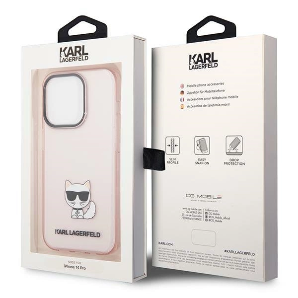 Karl Lagerfeld KLHCP14LCTTRI iPhone 14 Pro 6.1 "hardcase pink / pink Transparent Choupette Bodyeng