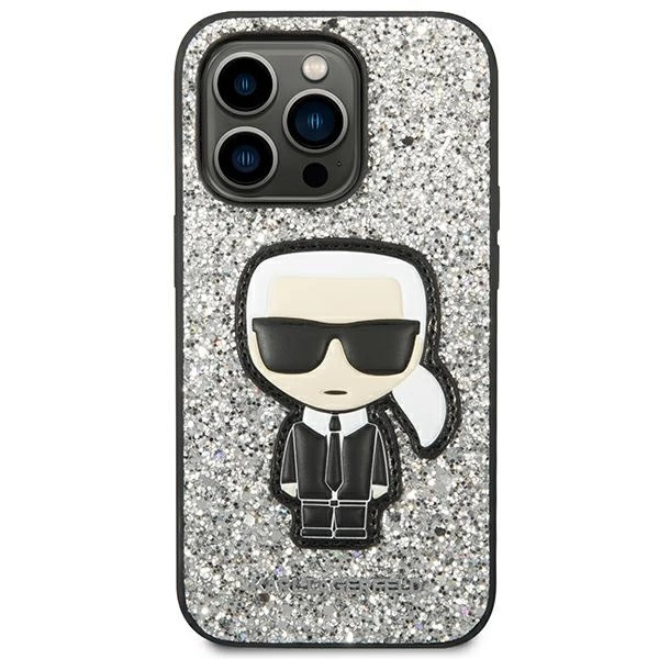 Karl Lagerfeld KLHCP14LGFKPG iPhone 14 Pro 6.1 "hardcase silver / silver Glitter Flakes Ikonikeng