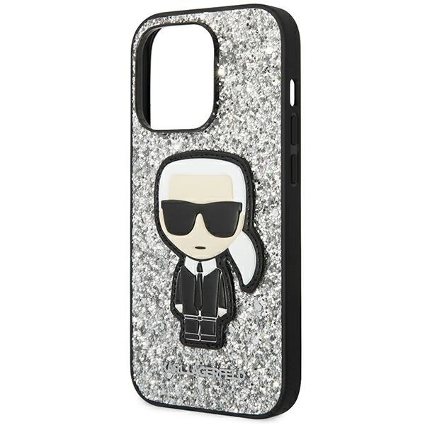 Karl Lagerfeld KLHCP14LGFKPG iPhone 14 Pro 6.1 "hardcase silver / silver Glitter Flakes Ikonikeng