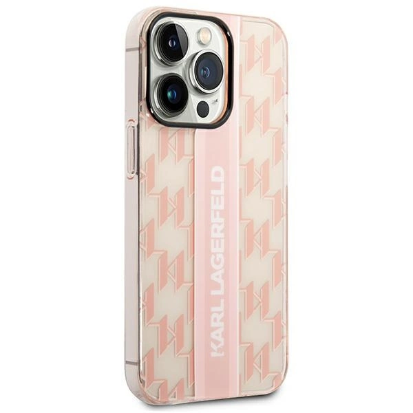 Karl Lagerfeld KLHCP14LHKLSPCP iPhone 14 Pro 6.1 "hardcase pink / pink Mono Vertical Stripeeng