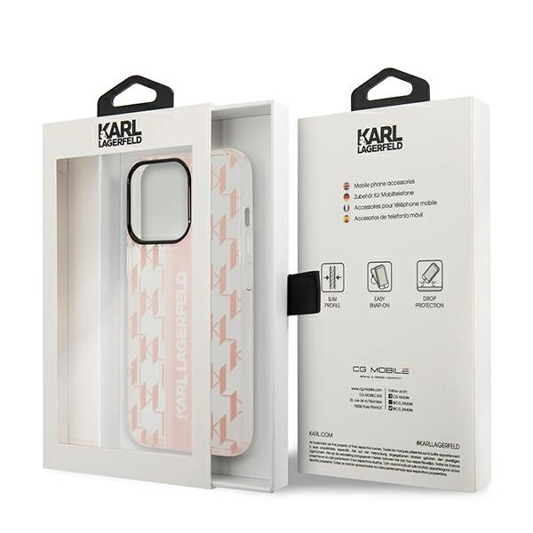 Karl Lagerfeld KLHCP14LHKLSPCP iPhone 14 Pro 6.1 "hardcase pink / pink Mono Vertical Stripeeng