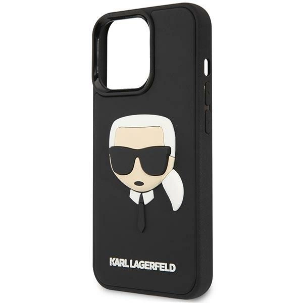 Karl Lagerfeld KLHCP14LKH3DBK iPhone 14 Pro 6.1 "black / black hardcase 3D Rubber Karl`s Headeng
