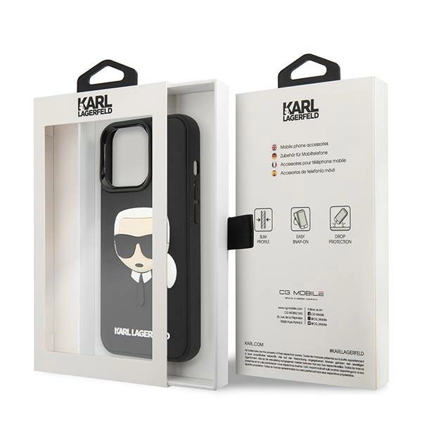 Karl Lagerfeld KLHCP14LKH3DBK iPhone 14 Pro 6.1 "black / black hardcase 3D Rubber Karl`s Headeng