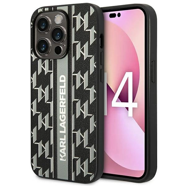 Karl Lagerfeld KLHCP14LPGKLSKG iPhone 14 Pro 6.1 "hardcase gray / gray Monogram Stripeeng