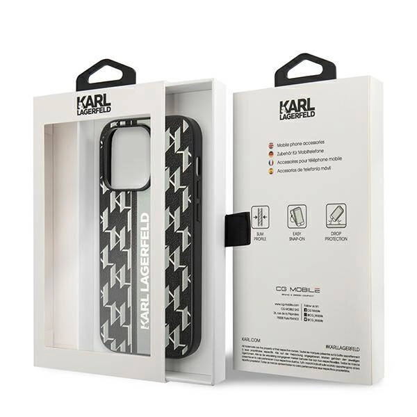 Karl Lagerfeld KLHCP14LPGKLSKG iPhone 14 Pro 6.1 "hardcase gray / gray Monogram Stripeeng