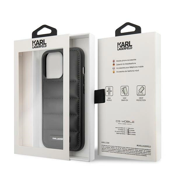 Karl Lagerfeld Puffy Elongated Logo iPhone 14 Pro Case - Blackeng