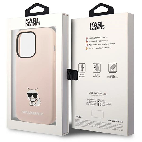 Karl Lagerfeld KLHCP14LSLCTPI iPhone 14 Pro 6.1 "hardcase light pink / light pink Silicone Choupette Bodyeng