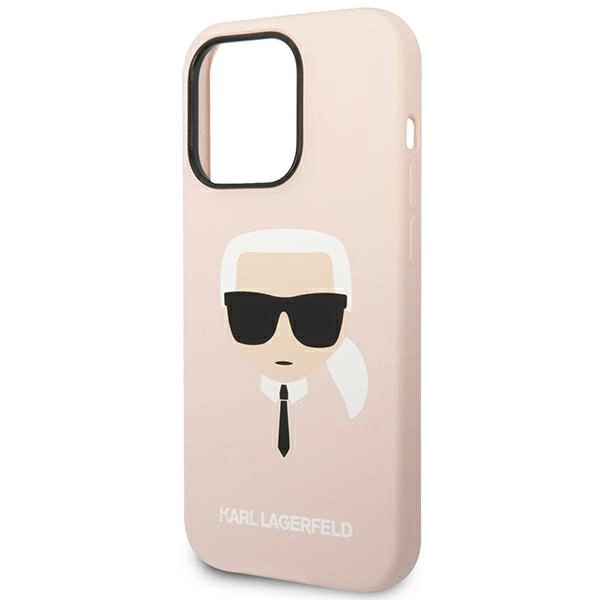 Karl Lagerfeld KLHCP14LSLKHLP iPhone 14 Pro 6.1 "hardcase pink / pink Silicone Karl`s Headeng