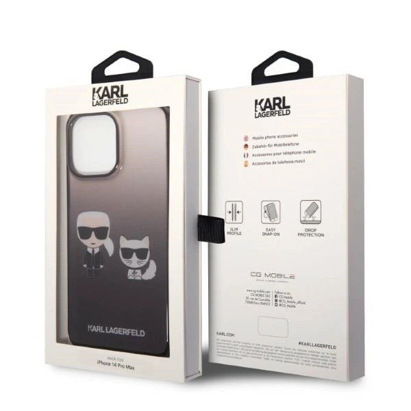 Karl Lagerfeld KLHCP14LTGKCK iPhone 14 Pro 6.1 "hardcase black / black Gradient Ikonik Karl & Choupetteeng