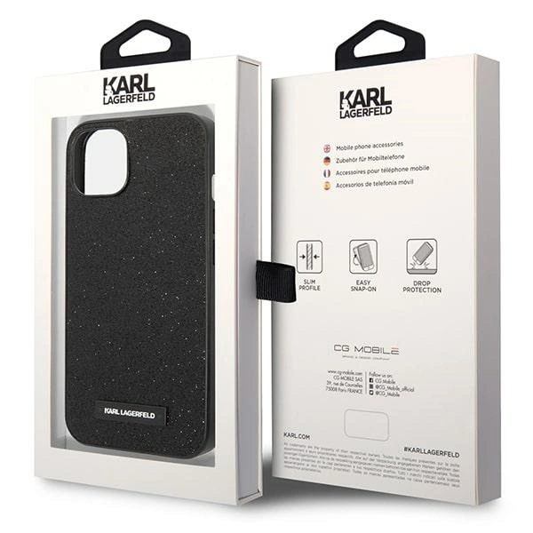 Karl Lagerfeld KLHCP14MG2ELK iPhone 14 Plus 6.7 "hardcase black / black Glitter Plaque Logoeng