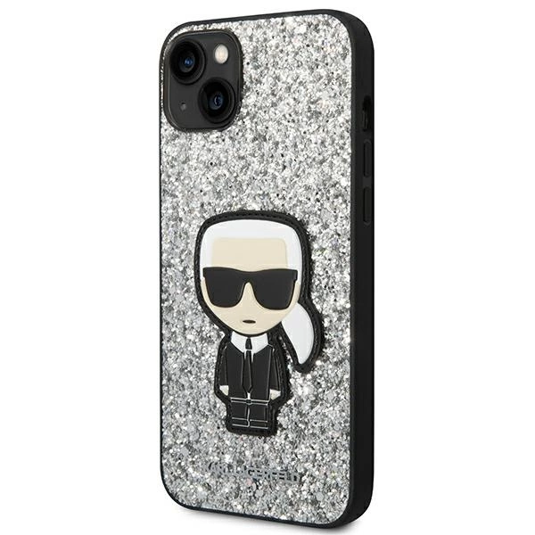 Karl Lagerfeld KLHCP14MGFKPG iPhone 14 Plus 6.7 "hardcase silver / silver Glitter Flakes Ikonikeng