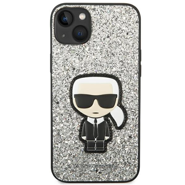 Karl Lagerfeld KLHCP14MGFKPG iPhone 14 Plus 6.7 "hardcase silver / silver Glitter Flakes Ikonikeng
