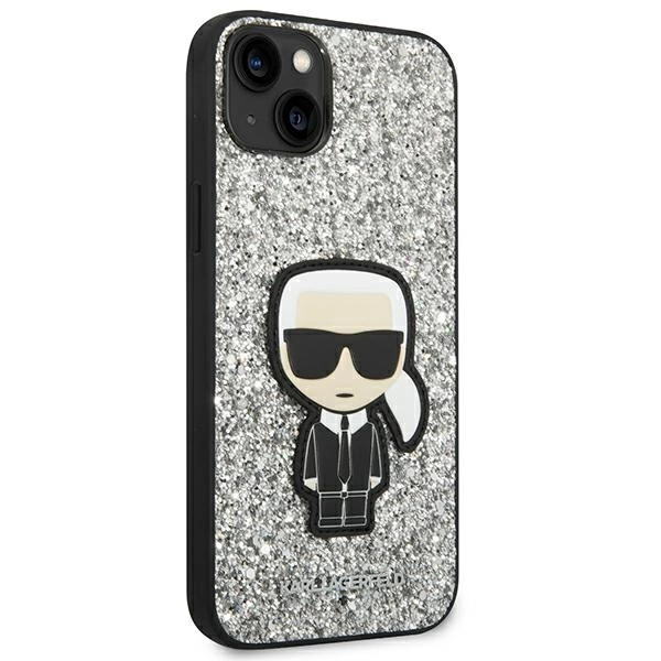 Karl Lagerfeld KLHCP14MGFKPG iPhone 14 Plus 6.7 "hardcase silver / silver Glitter Flakes Ikonikeng