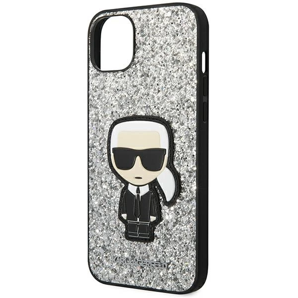 Karl Lagerfeld KLHCP14MGFKPG iPhone 14 Plus 6.7 "hardcase silver / silver Glitter Flakes Ikonikeng