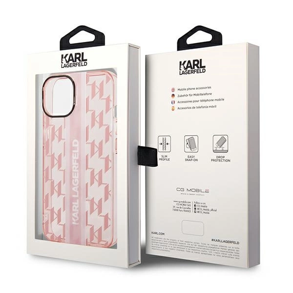 Karl Lagerfeld KLHCP14MHKLSPCP iPhone 14 Plus 6.7 "hardcase pink / pink Mono Vertical Stripeeng