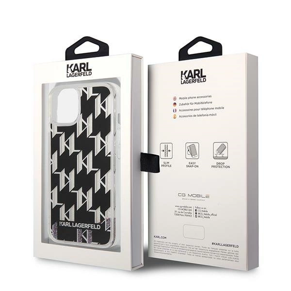 Karl Lagerfeld KLHCP14MLMNMK iPhone 14 Plus 6.7 "hardcase black / black Liquid Glitter Monogrameng
