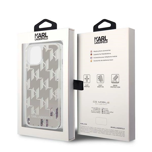 Karl Lagerfeld KLHCP14MLMNMS iPhone 14 Plus 6.7 "hardcase silver / silver Liquid Glitter Monogrameng