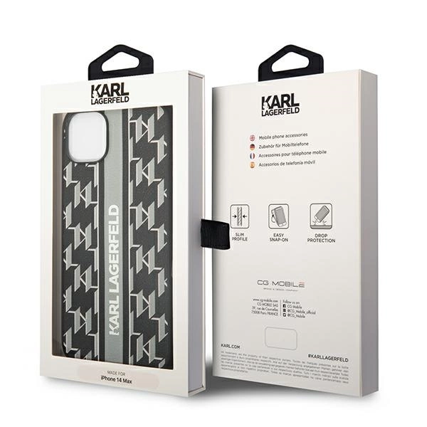 Karl Lagerfeld KLHCP14MPGKLSKG iPhone 14 Plus 6.7 "hardcase gray / gray Monogram Stripeeng