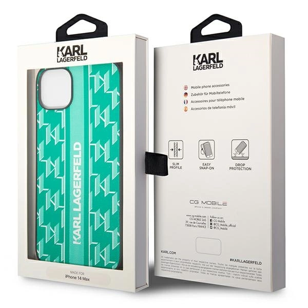 Karl Lagerfeld KLHCP14MPGKLSKN iPhone 14 Plus 6.7 "hardcase green / green Monogram Stripeeng