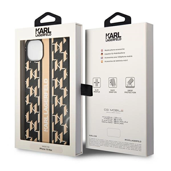 Karl Lagerfeld KLHCP14MPGKLSKW iPhone 14 Plus 6,7 "hardcase brown / brown Monogram Stripeeng