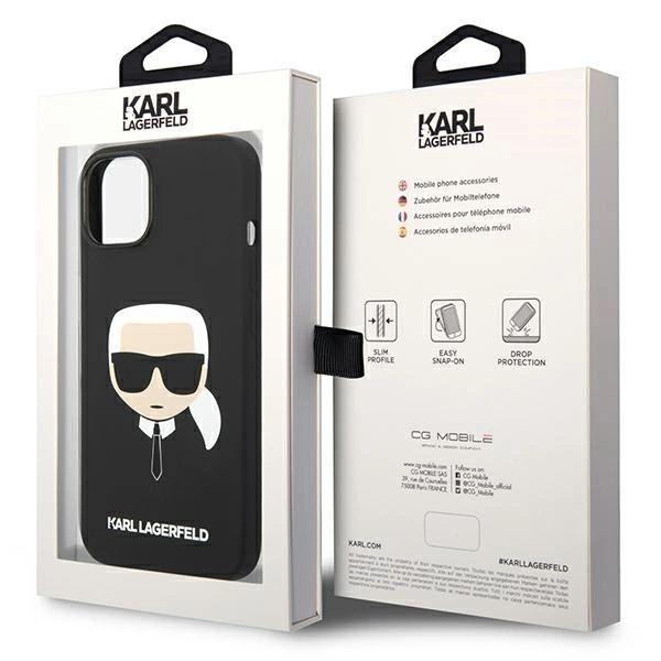 Karl Lagerfeld KLHCP14MSLKHBK iPhone 14 Plus 6.7 "hardcase black / black Silicone Karl`s Headeng