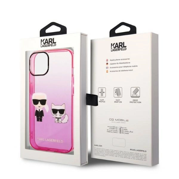 Karl Lagerfeld KLHCP14MTGKCP iPhone 14 Plus 6,7" hardcase różowy/pink Gradient Ikonik Karl & Choupetteeng