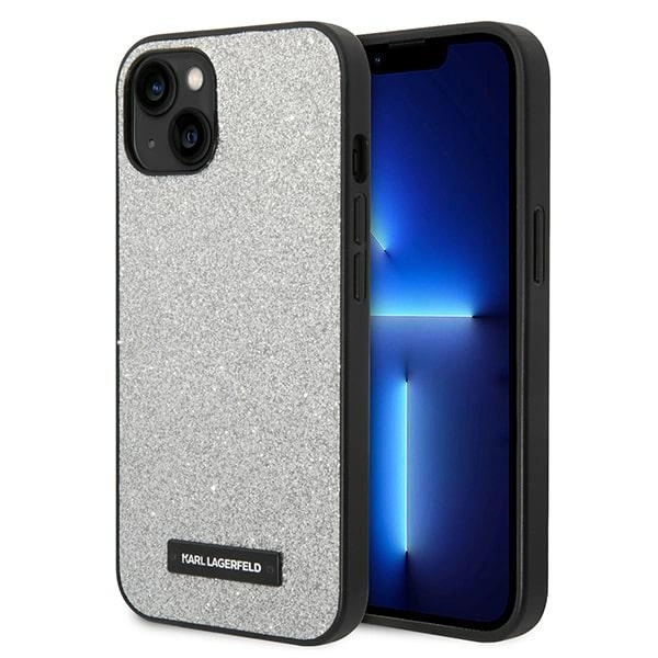 Karl Lagerfeld KLHCP14SG2ELS iPhone 14 6.1 "hardcase silver / silver Glitter Plaque Logoeng