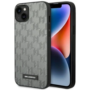 Karl Lagerfeld KLHCP14SSAKLHPG iPhone 14 6.1 "hardcase gray / gray Saffiano Mono Metal Logoeng