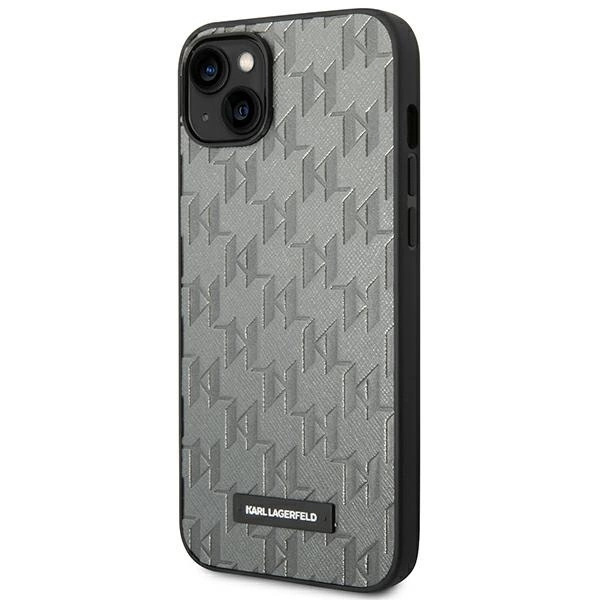 Karl Lagerfeld KLHCP14SSAKLHPG iPhone 14 6.1 "hardcase gray / gray Saffiano Mono Metal Logoeng
